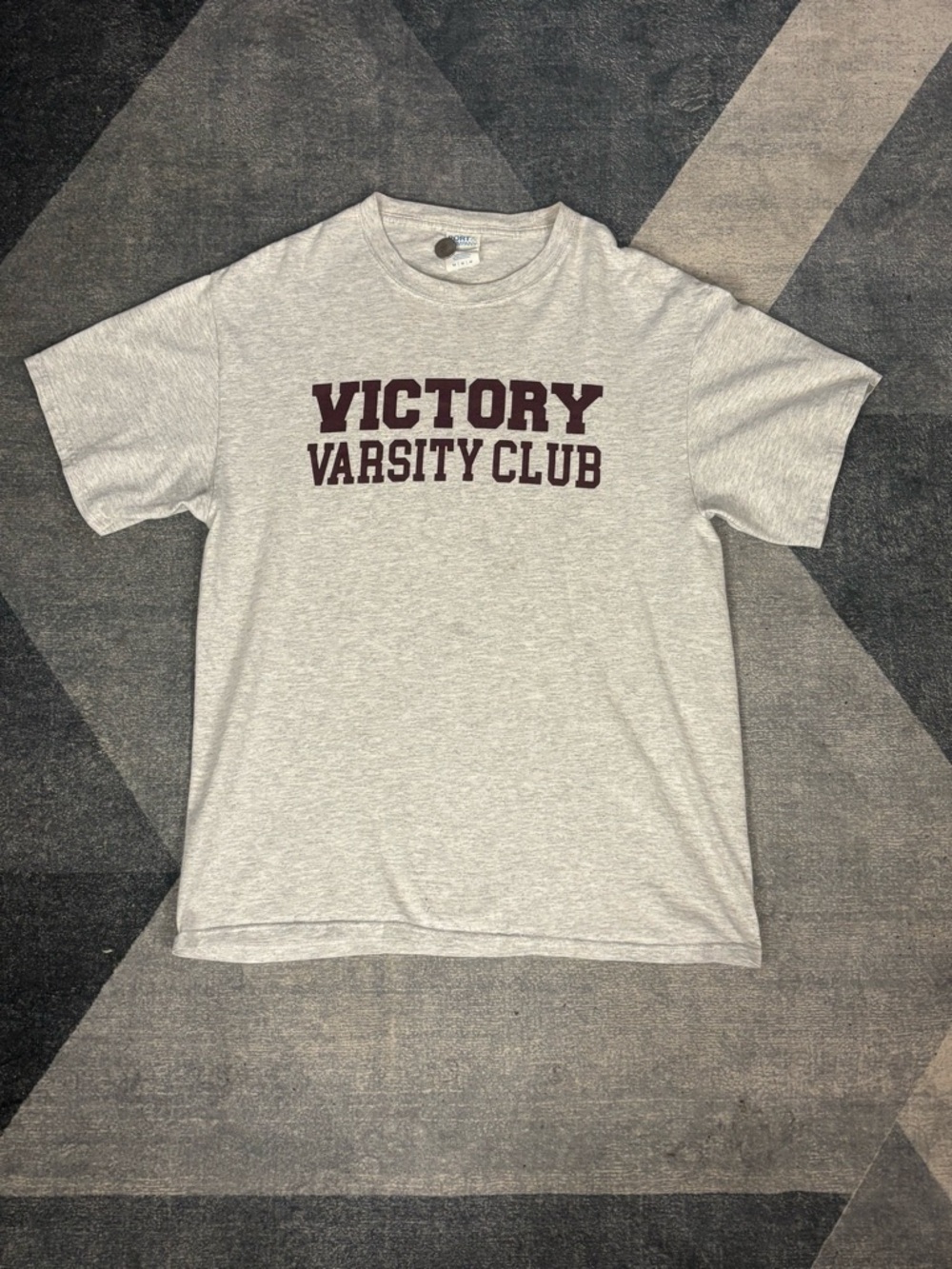 Vintage Cotton Victory Varsity Club Graphic T-Shirt - Light Gray